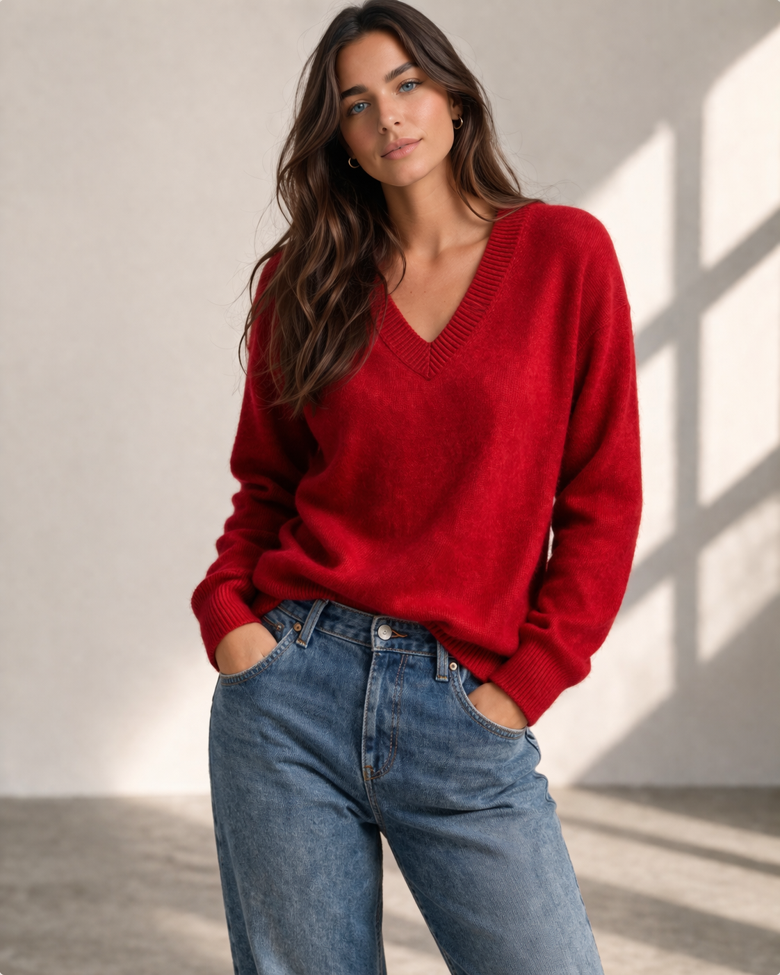 PURE CASHMERE V-NECK PULLOVER