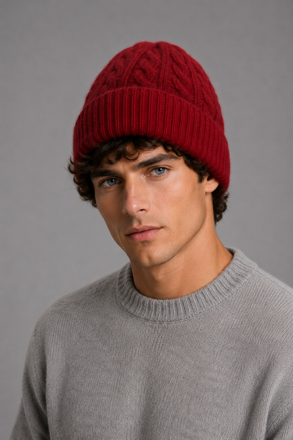 Unisex Pure Wool Beanie – Cabled
