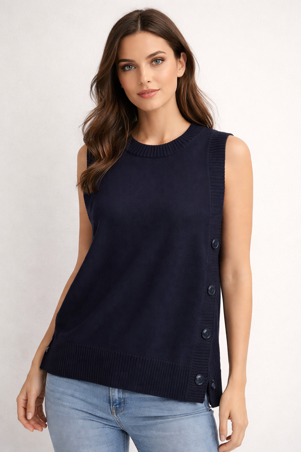 Fields knitwear Vest With Side Buttons