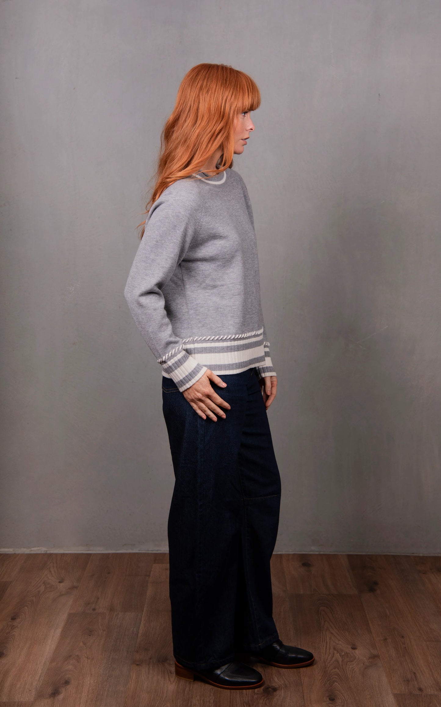 Bridge & Lord - Stripe Trim Raglan Pullover