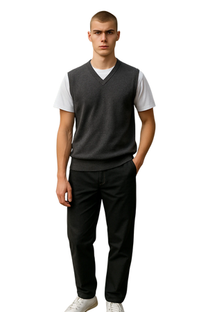 Ansett Vest V-Neck  Fine Gage