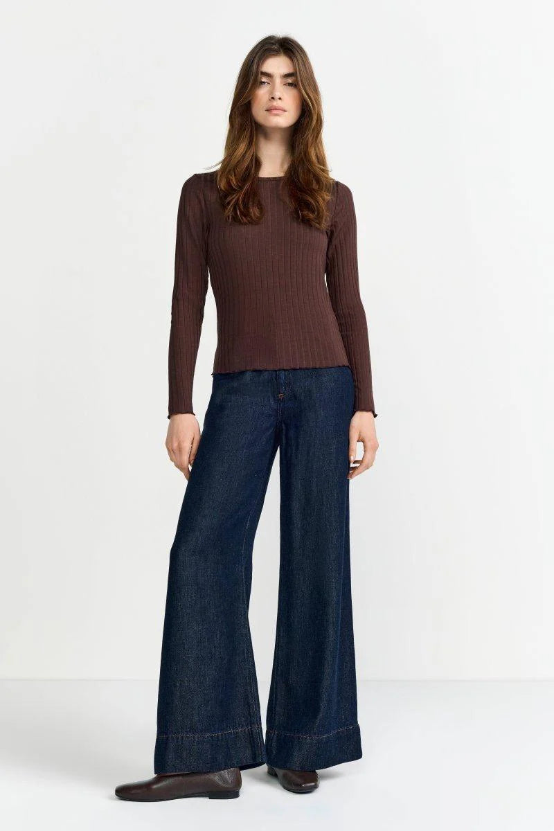 RICH & ROYAL RIBBED TEXTURE LONG SLEEVE