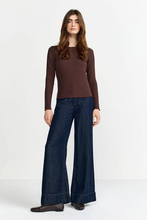 RICH & ROYAL RIBBED TEXTURE LONG SLEEVE