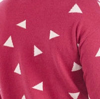 CREW NECK PULLOVER WITH PLEAT DOWN CENTRE BACK & CONTRAST TRIANGLES