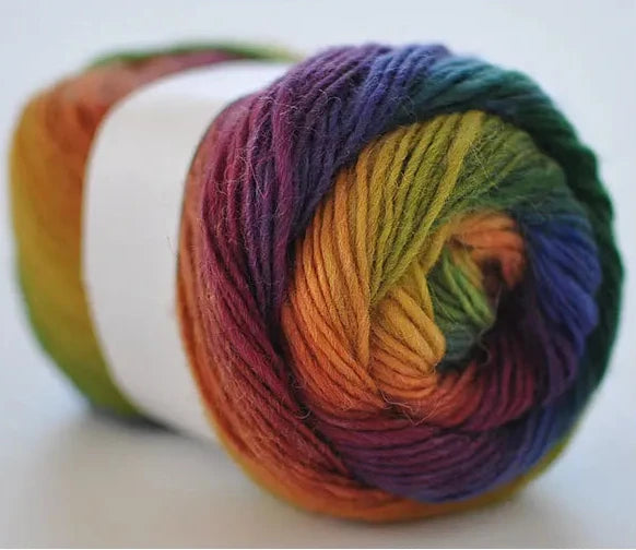 100% Wool Yarn Rainbow Color