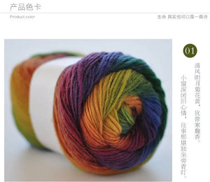 100% Wool Yarn Rainbow Color