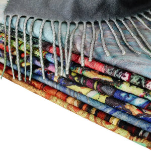 Luxury Brand Oil Painting Cashmere Shawl/Scarf
