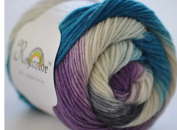 100% Wool Yarn Rainbow Color