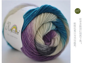 100% Wool Yarn Rainbow Color