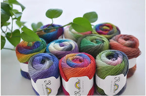 100% Wool Yarn Rainbow Color
