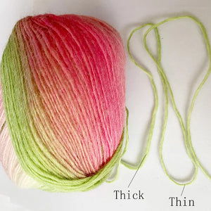 100% Wool Yarn Rainbow Color