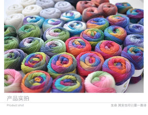 100% Wool Yarn Rainbow Color