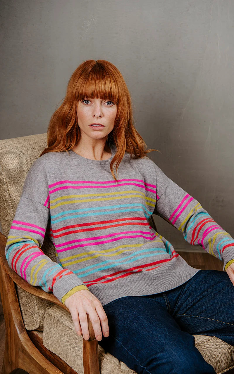 Bridge & Lord - Multi Stripe Relaxed Pullover