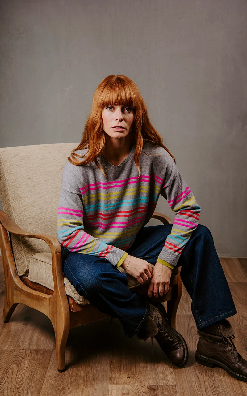 Bridge & Lord - Multi Stripe Relaxed Pullover