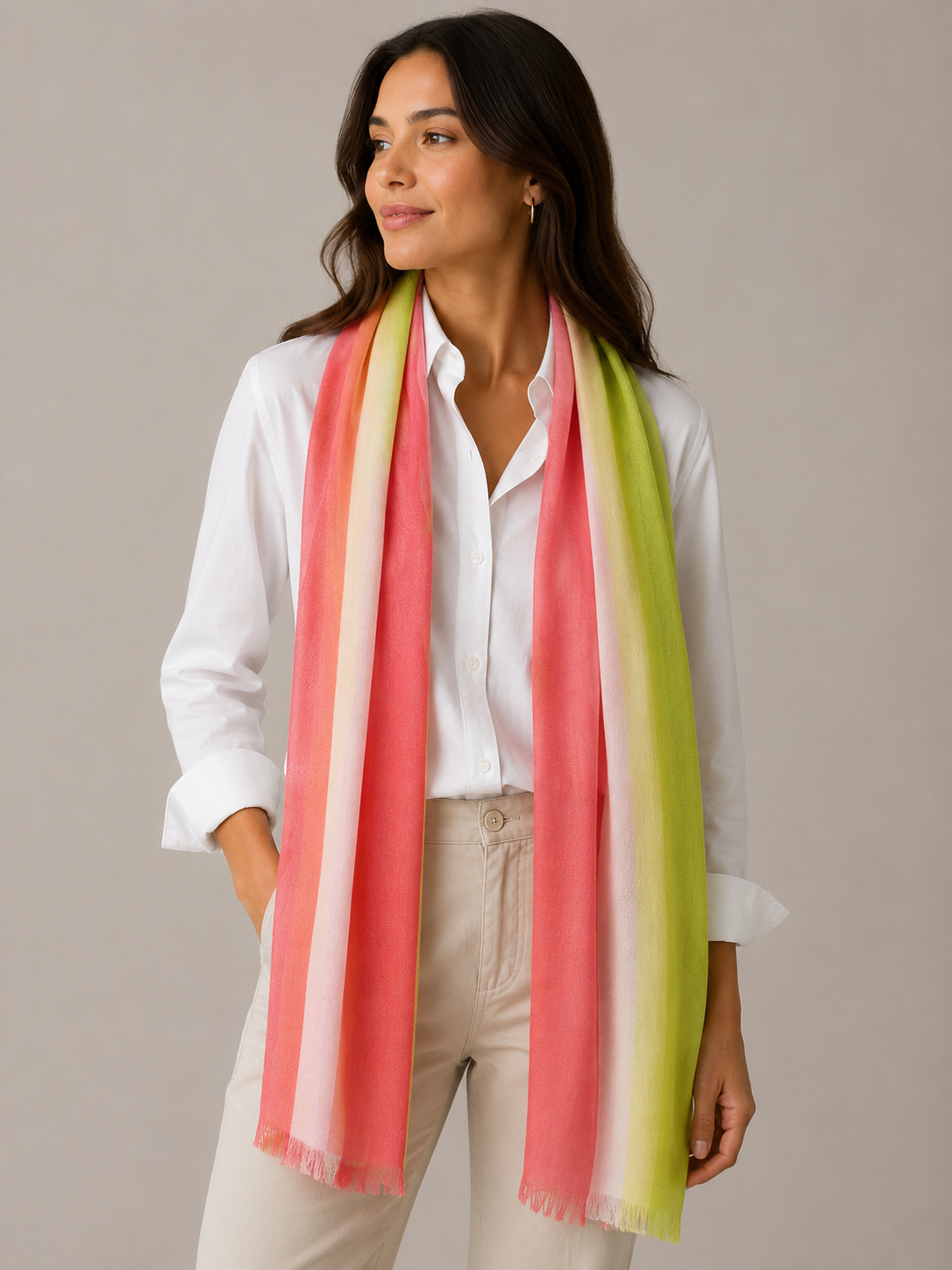 UNISEX EXTRA FINE PURE CASHMERE PATTERNED SCARF