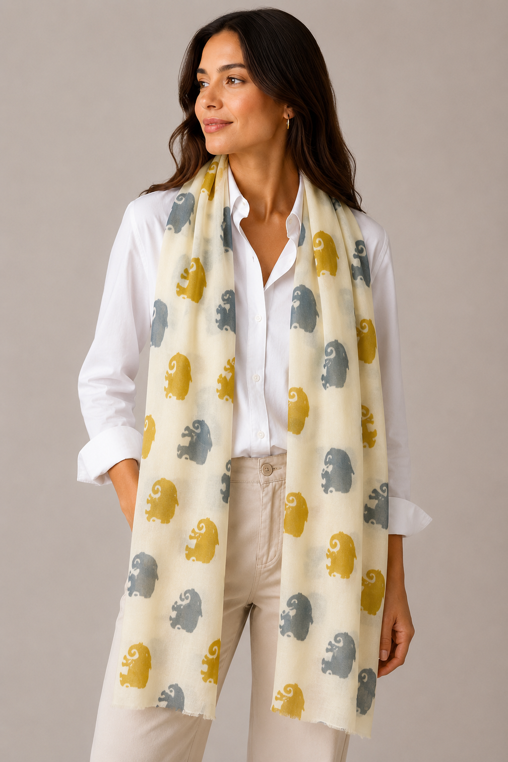 UNISEX EXTRA FINE PURE CASHMERE PATTERNED SCARF