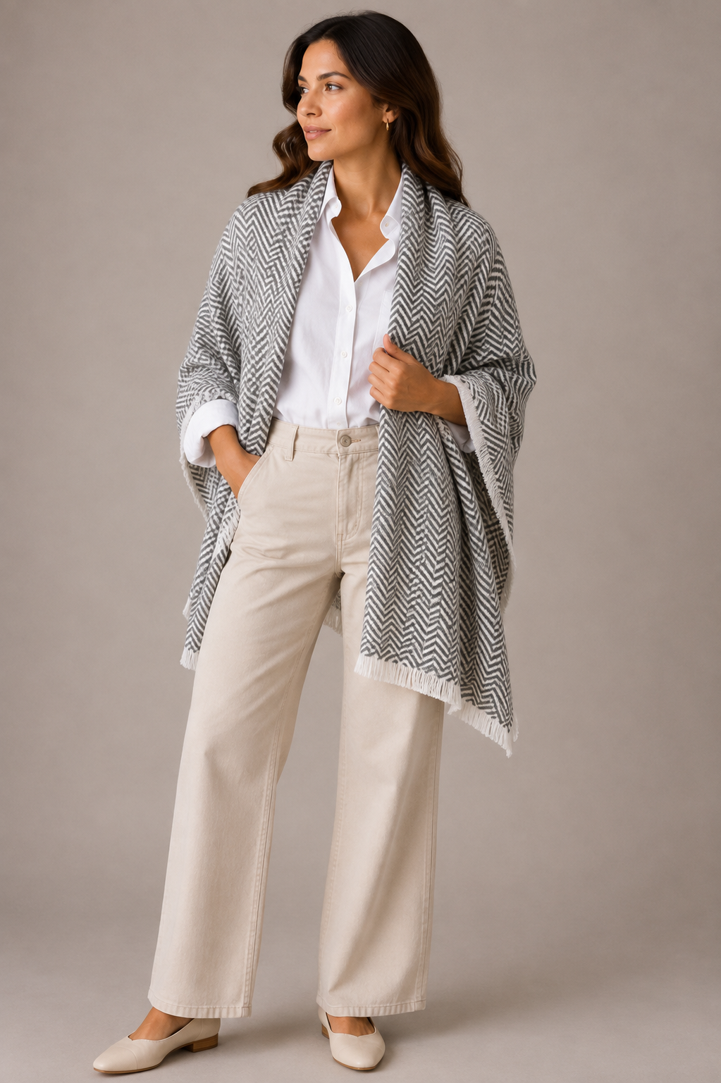 100% CASHMERE PATTERNED SCARF