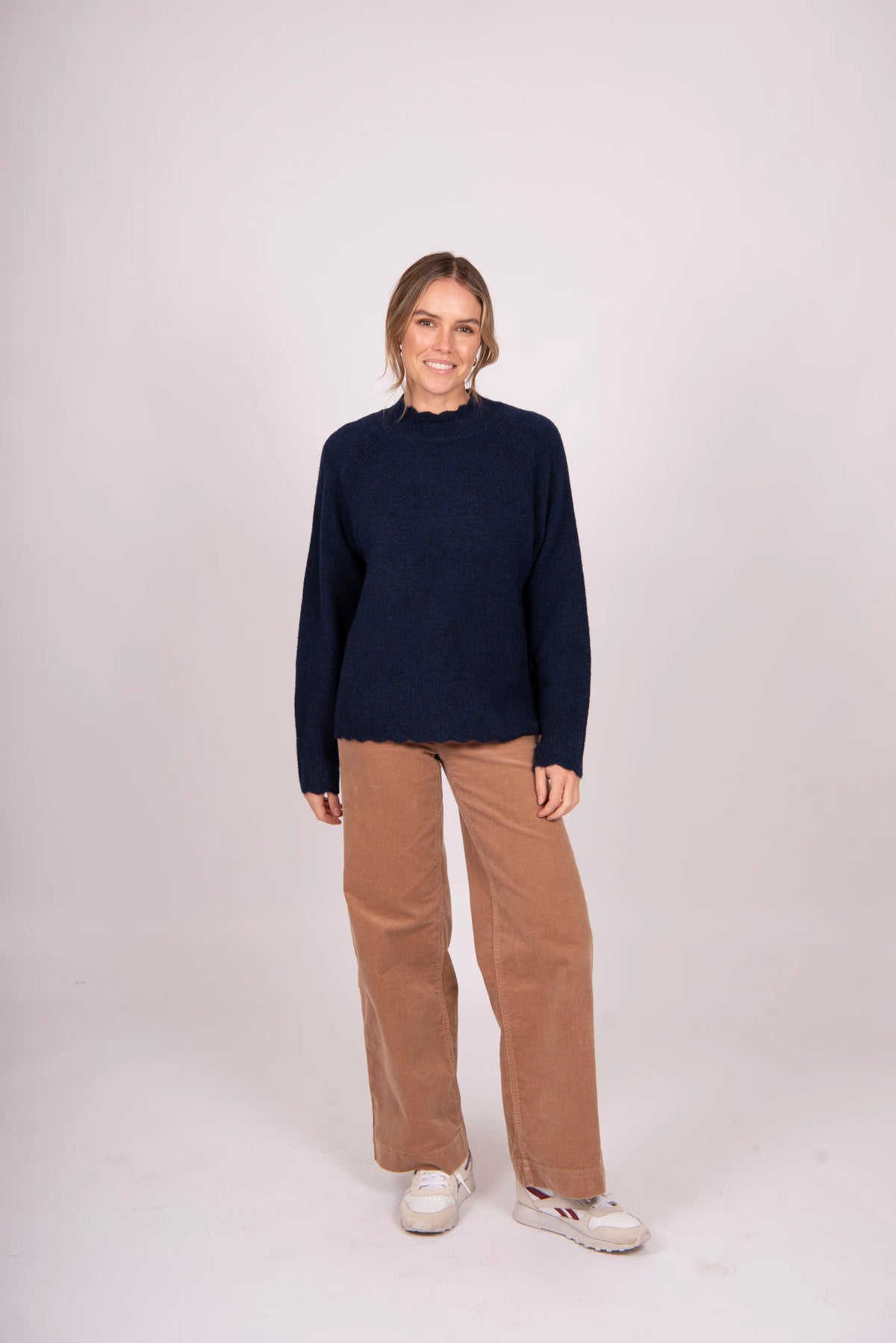 Fields - Pointelle Rib Trim Pullover