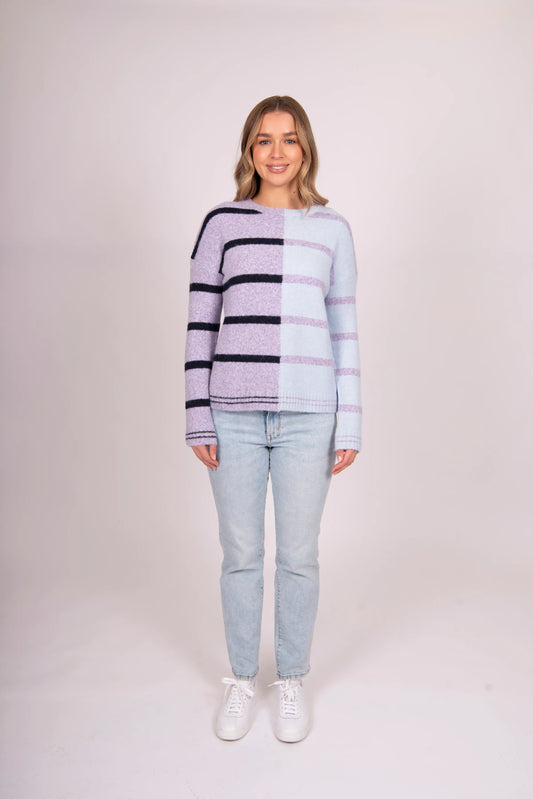 Bella - Striped Colour Block Pullover