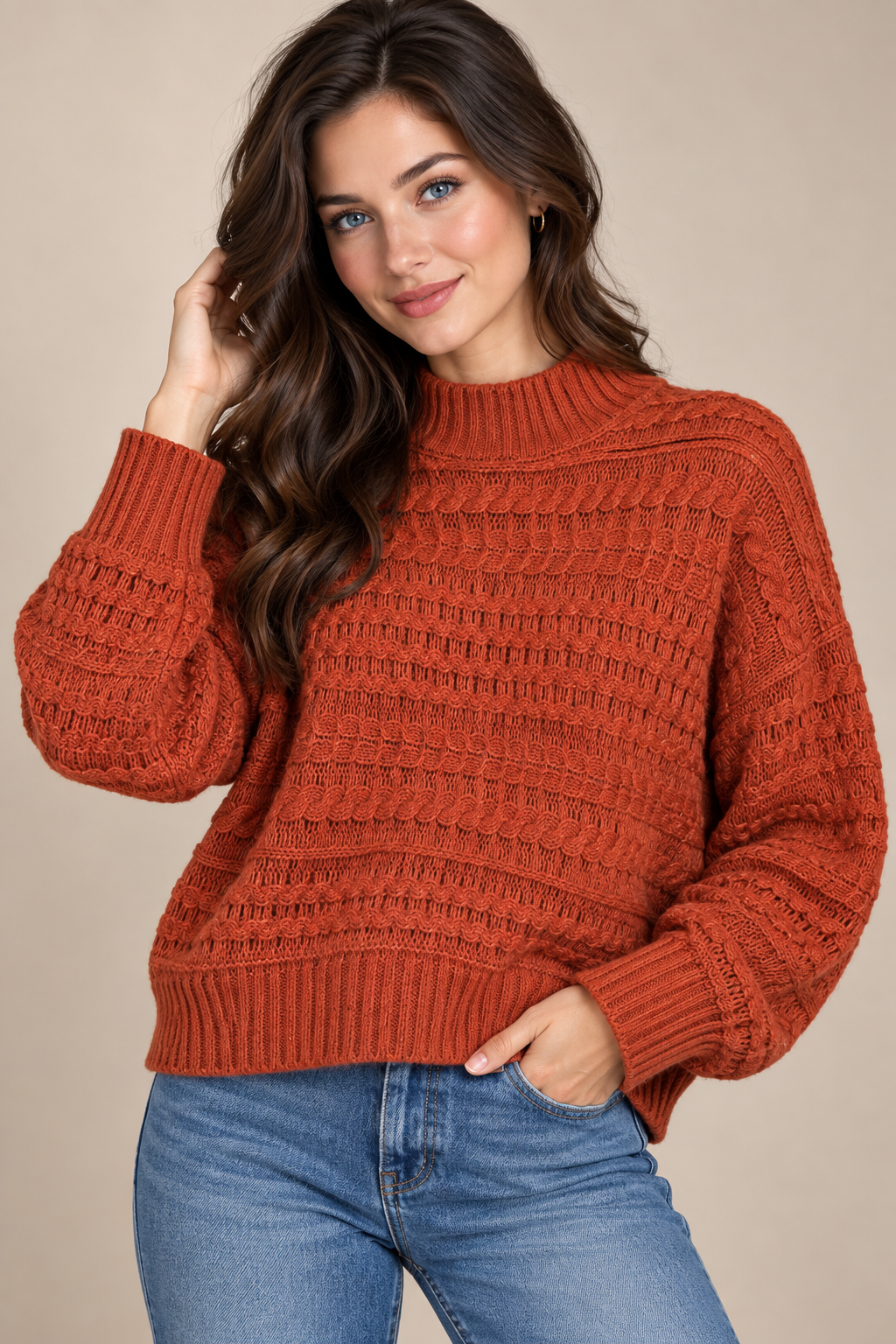 Bella Mock Neck Pullover