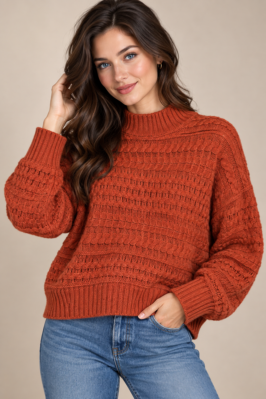 Bella Mock Neck Pullover