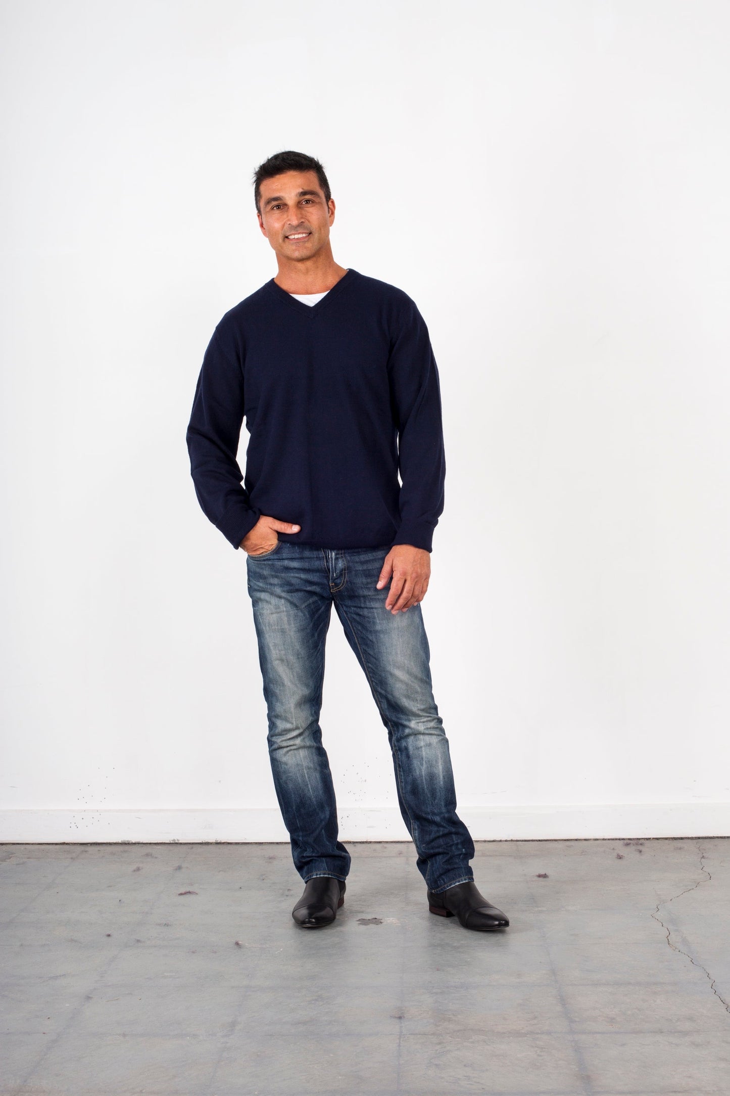 Sovrano Deep Vee Pure Merino wool Vee neck pullover Machine Washable
