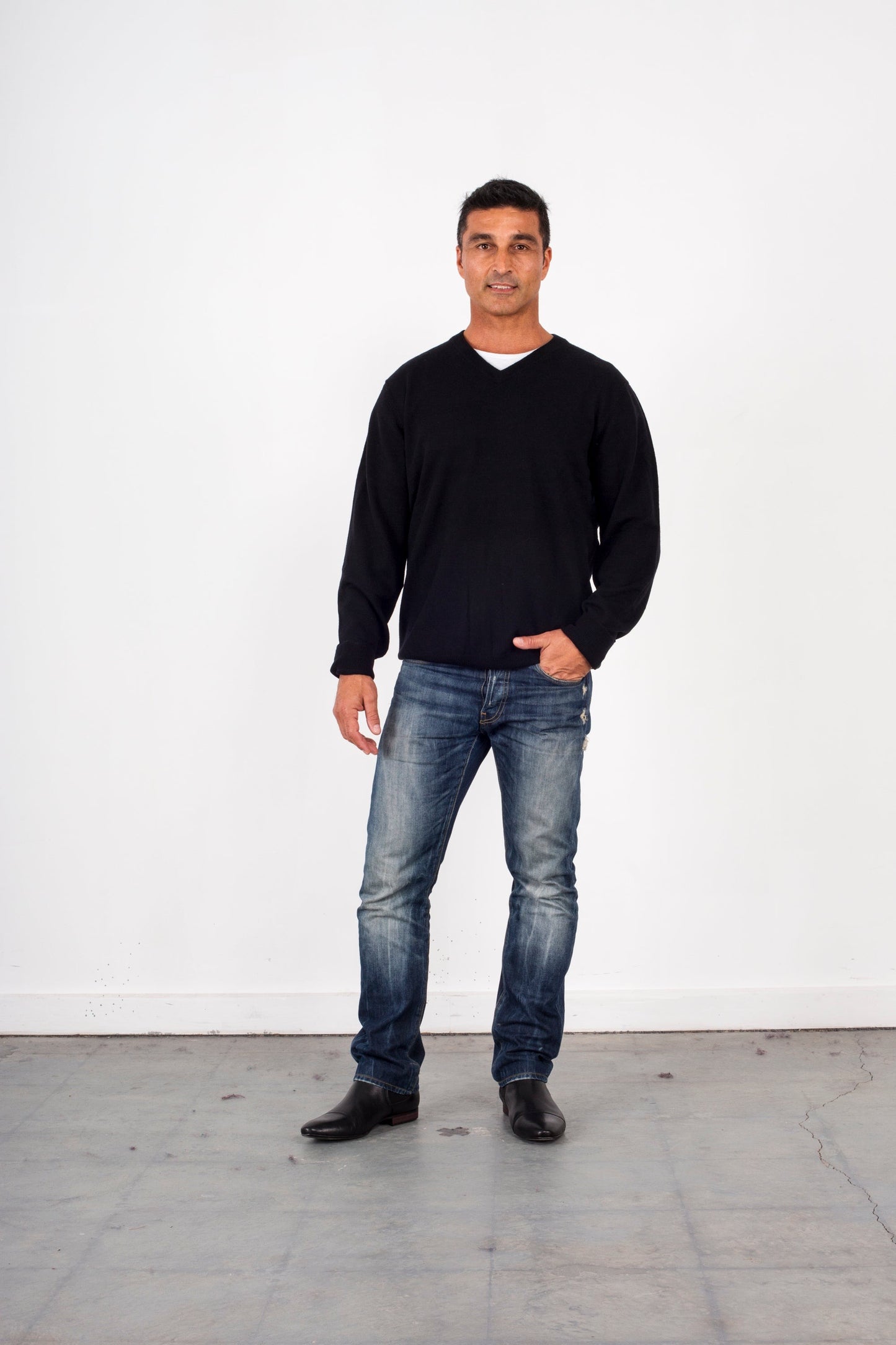 Sovrano Deep Vee Pure Merino wool Vee neck pullover Machine Washable