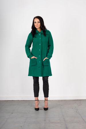 KNIT COLLAR COAT (Lipstick S left)