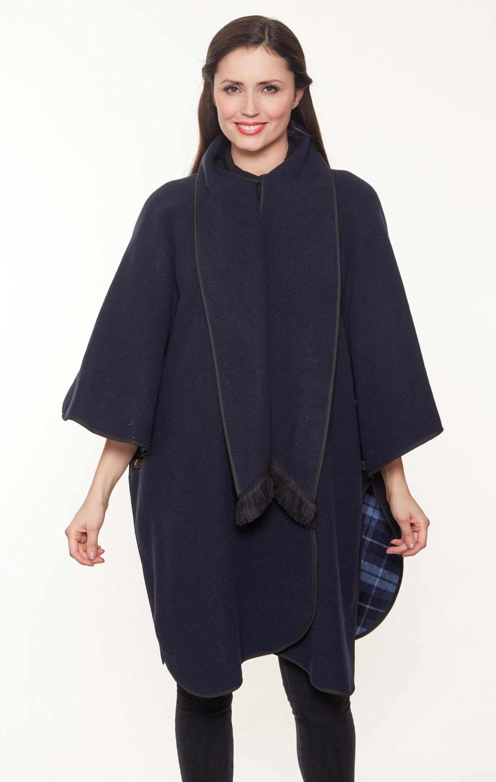 KESTA REVERSIBLE LONG LINE CAPE MADE IN UK