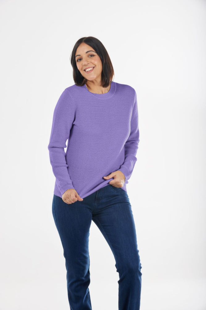 CREW NECK ALL-OVER EYELET STITCH DETAIL only available in 2XL cobalt