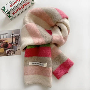 Rainbow Stripes Merino/Mohair Scarf Men And Women