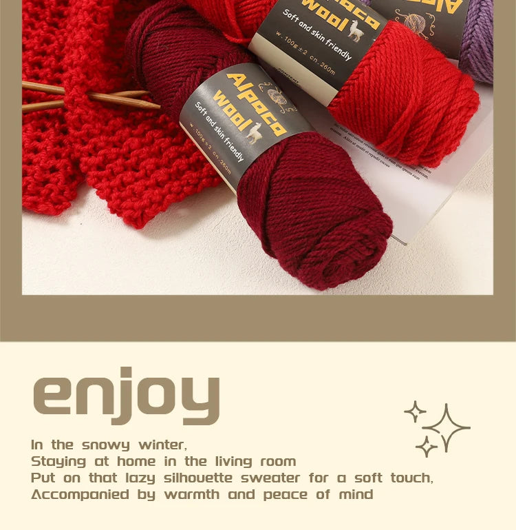 Alpaca 245 Stick Needle Thick Wool Yarn 500g