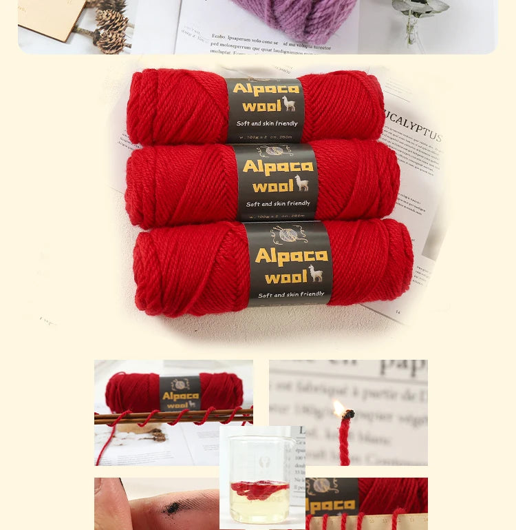 Alpaca 245 Stick Needle Thick Wool Yarn 500g