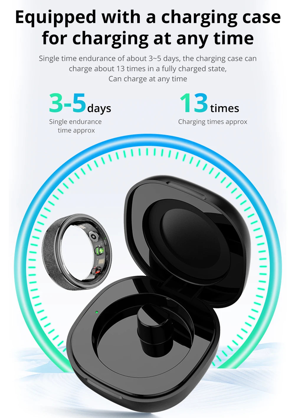 Smart Ring with Charging Case