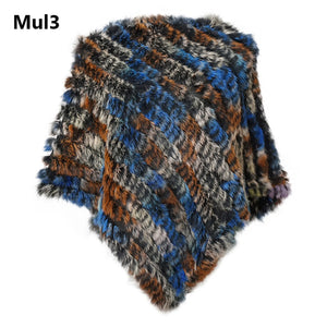 Angora Fur Knitted Natural Fur Poncho