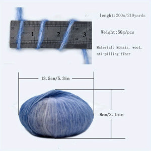5pcs Wool Mohair Colored Yarn 200m/pcs