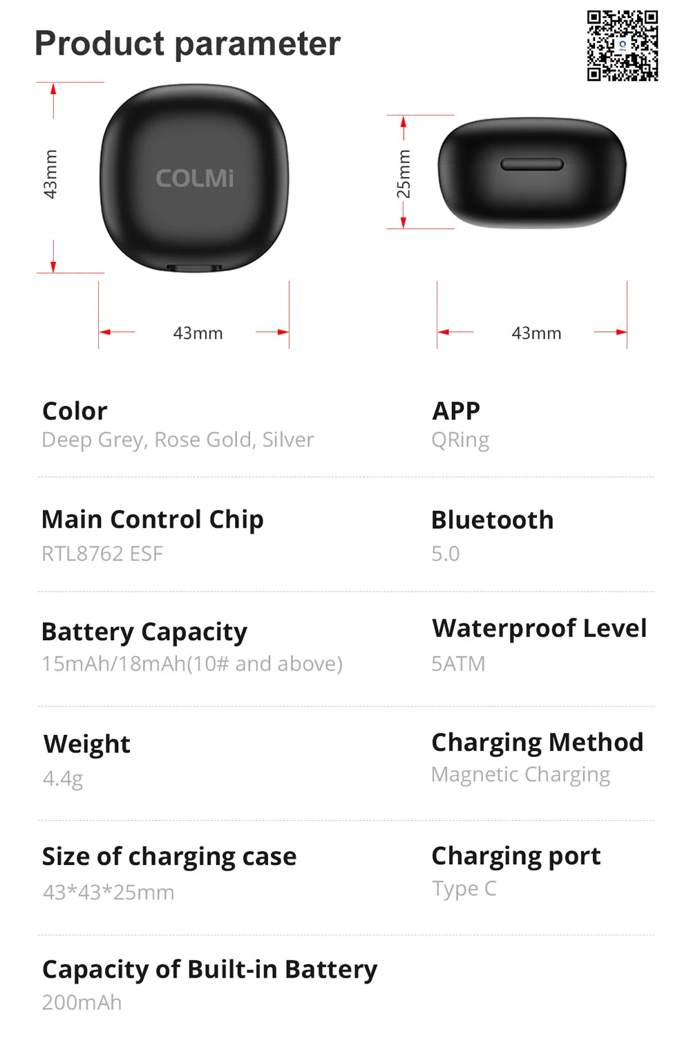 Smart Ring with Charging Case