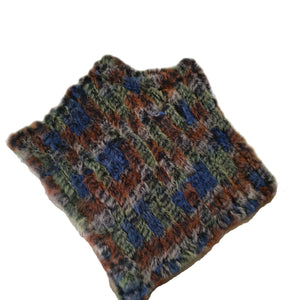 Angora Fur Knitted Natural Fur Poncho
