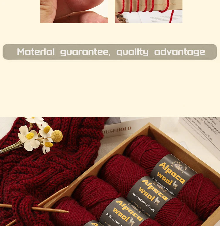 Alpaca 245 Stick Needle Thick Wool Yarn 500g