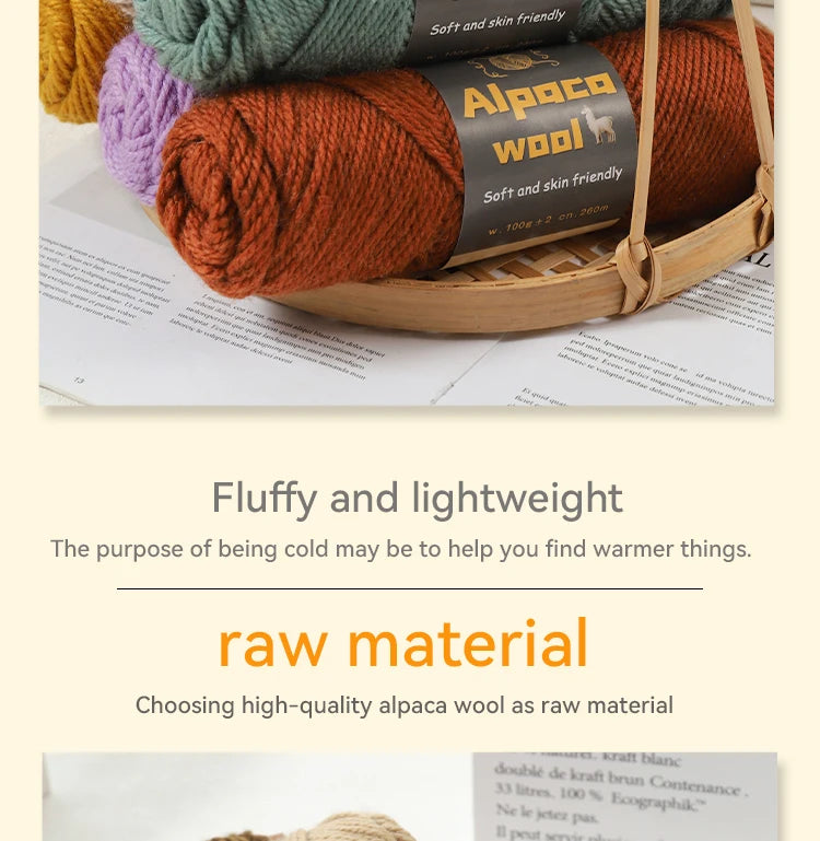 Alpaca 245 Stick Needle Thick Wool Yarn 500g