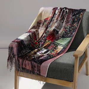 Luxury Brand Oil Painting Cashmere Shawl/Scarf