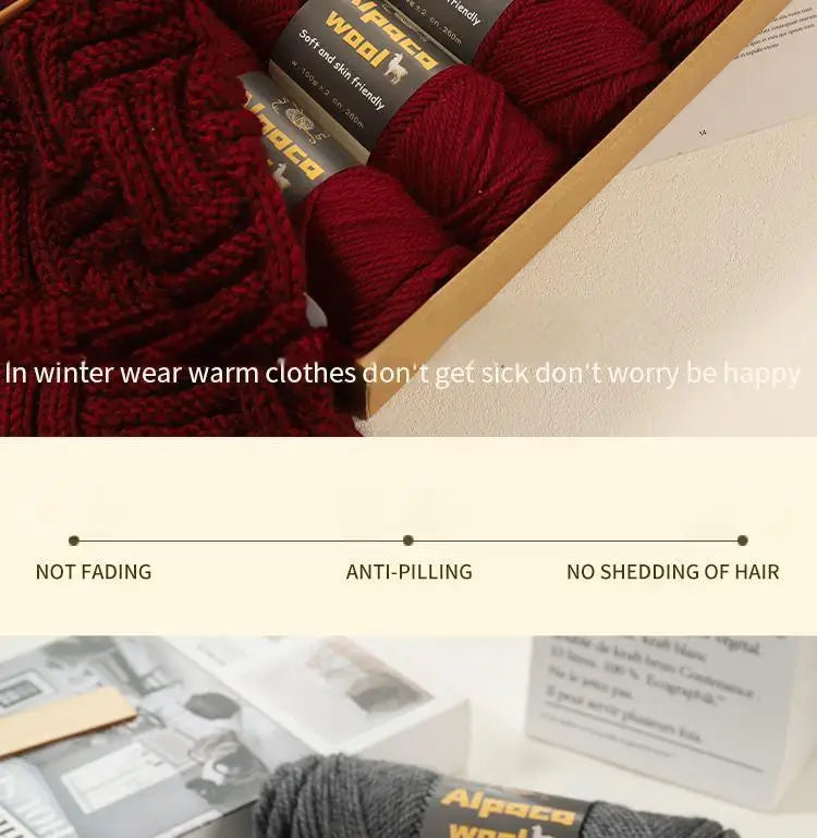 Alpaca 245 Stick Needle Thick Wool Yarn 500g