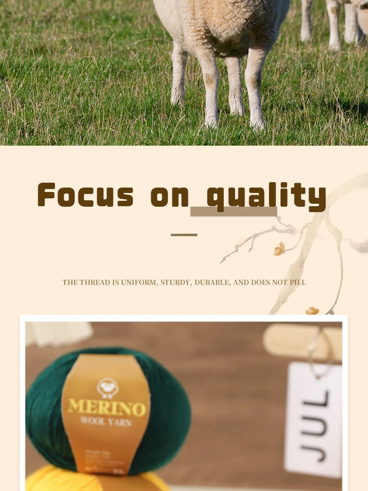 High-Quality Wool Yarn, 500g