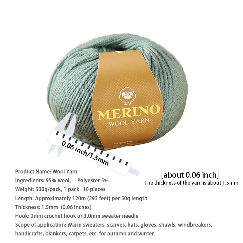 High-Quality Wool Yarn, 500g