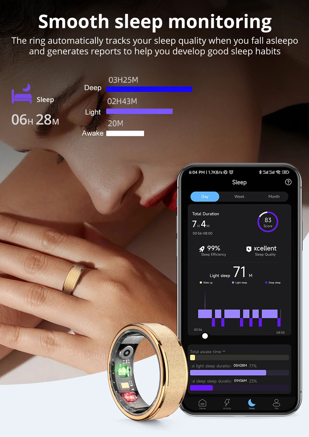 Smart Ring with Charging Case