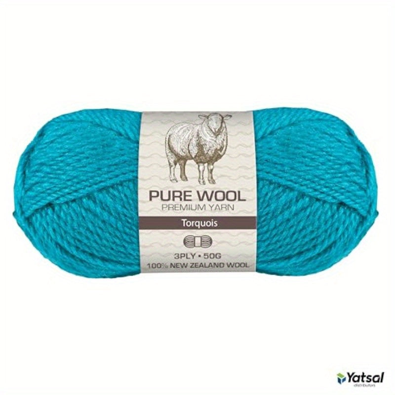 3Ply Pure Wool 50 g Turquoise