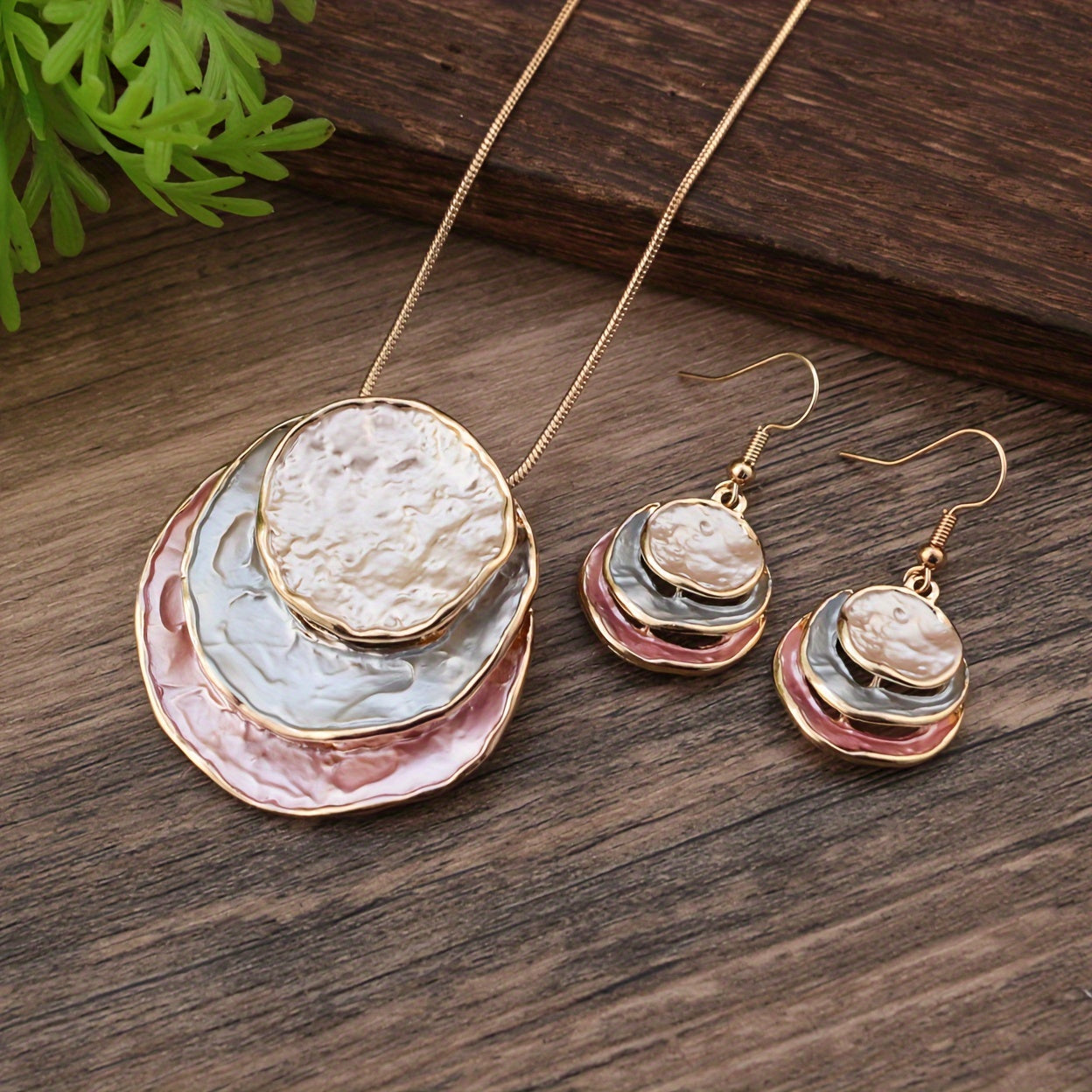 TAHLIA JEWELLERY Set/3pcs Classic Chic Three-Layer Round Bead Enamel