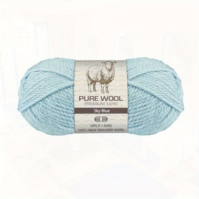3Ply Pure Wool 50g Sky Blue