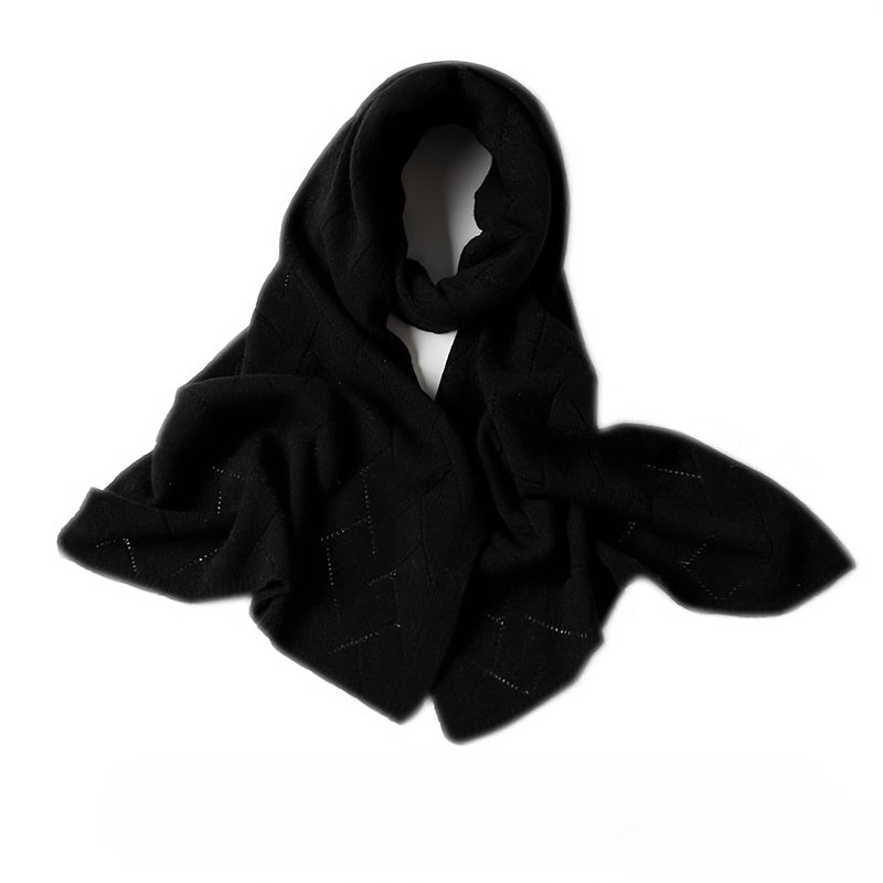 Unisex Luxury Soft Ribbed Pure Cashmere Scarf