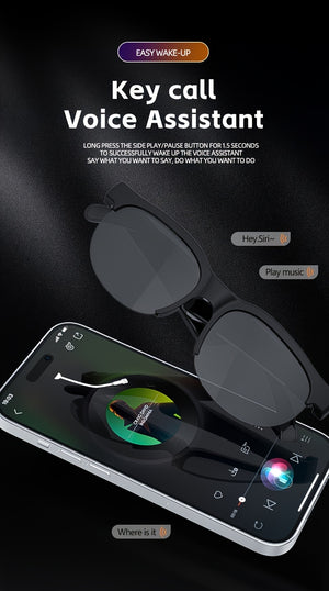 Smart Fashion Glasses with Built-In Speaker & Mic